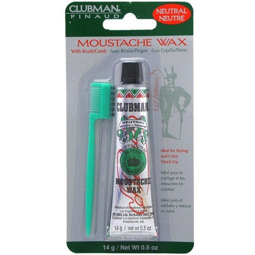 Clubman Moustache wax with Brush Neutral